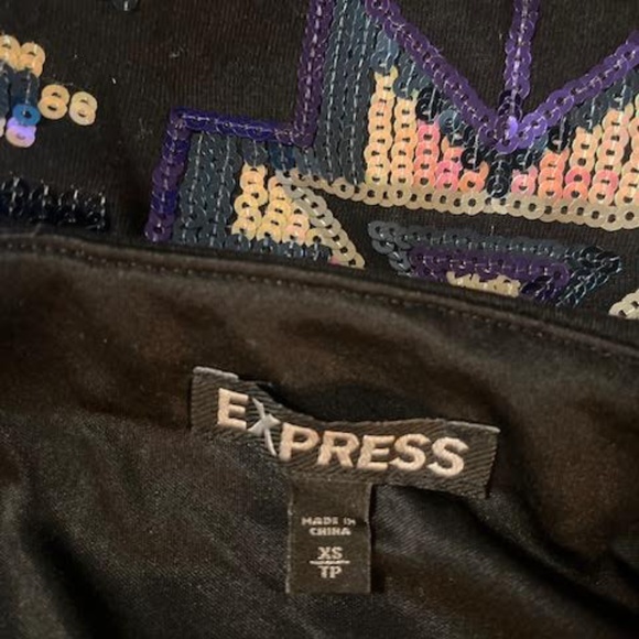 Express Sequin Aztec Mini Skirt - Size XS - Picture 6 of 6